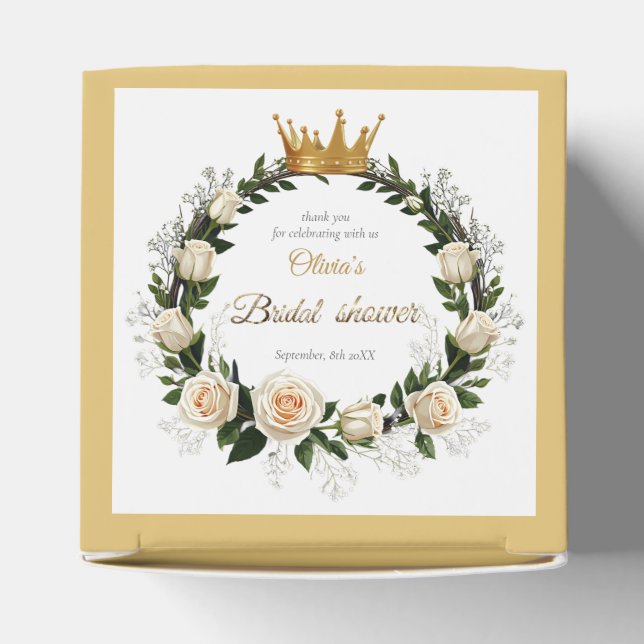 Caixinha De Lembrancinhas Muito obrigado Rosas Brancas e Respiração do Bebê (Topo)