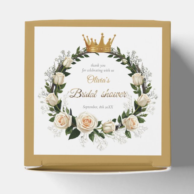 Caixinha De Lembrancinhas Muito obrigado Rosas Brancas e Respiração do Bebê (Topo)