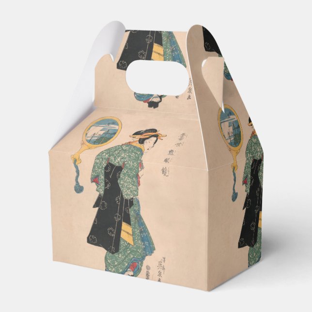 Caixinha De Lembrancinhas Mulher Kimono japonesa: Ukiyo-e Woodblock Impressã (Frente)