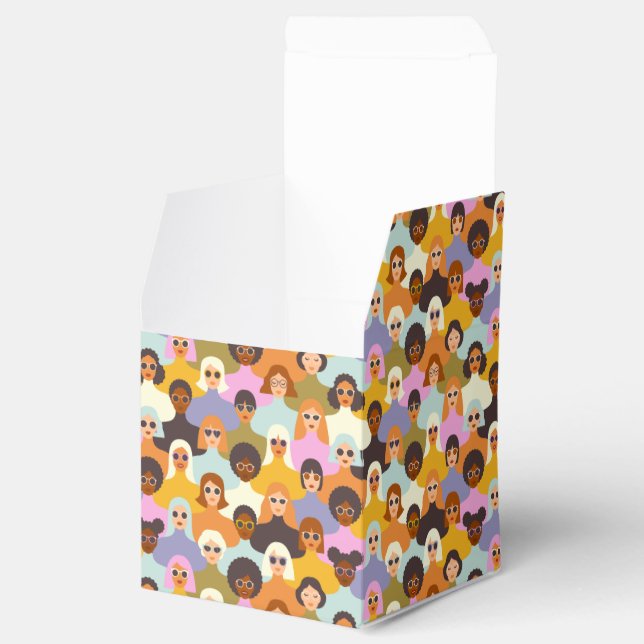 Caixinha De Lembrancinhas Mulheres Retro do Padrão Mundial (Aberto)