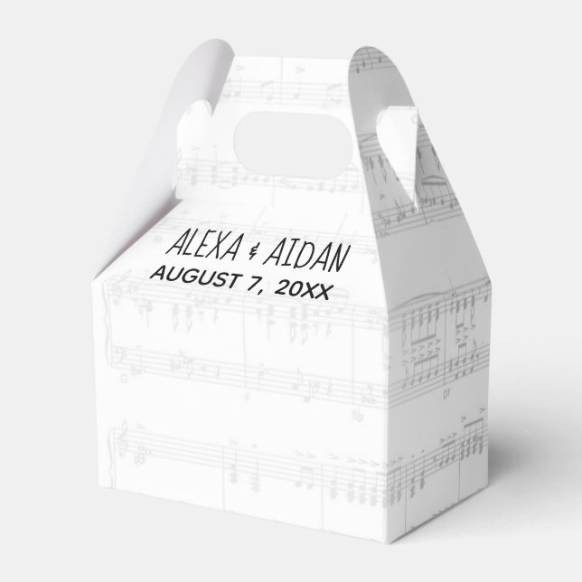 Caixinha De Lembrancinhas Música de Folha de Casamento com Texto (Frente)