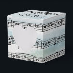 Caixinha De Lembrancinhas Música De Folha De Casamento Em Aquarela<br><div class="desc">Composição musical sobre fundo de abstrato de aquarela para casamento</div>
