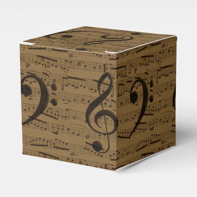 Caixinha De Lembrancinhas Musical Treble Clef Sheet Music Classic (Frente)