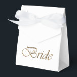 Caixinha De Lembrancinhas Na moda de caligrafia de guiões brancos nobres<br><div class="desc">Caixa de favorecimento de Gift na moda elegante com legenda de escrita branca e dourada.</div>