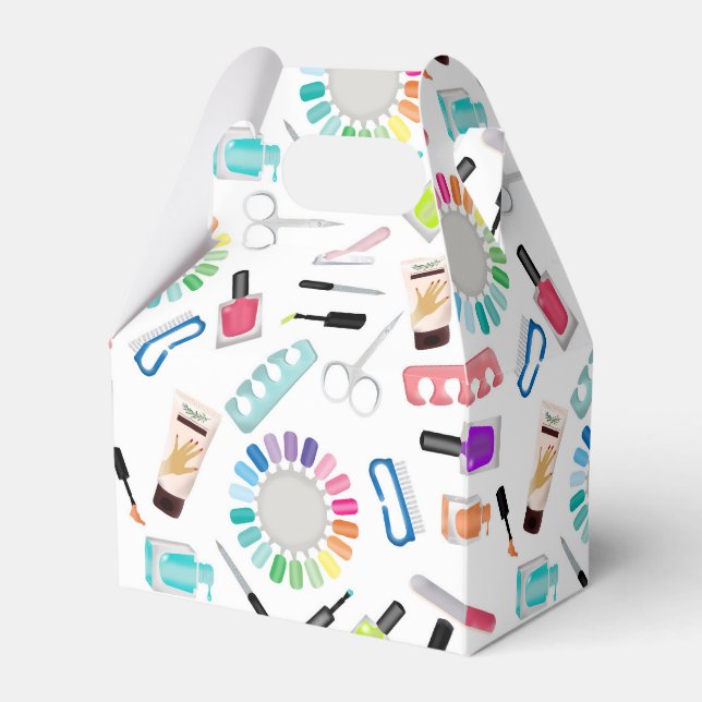 Caixinha De Lembrancinhas Nails Manicure Pedicure Mani Pedi Girls Birthday (Frente)