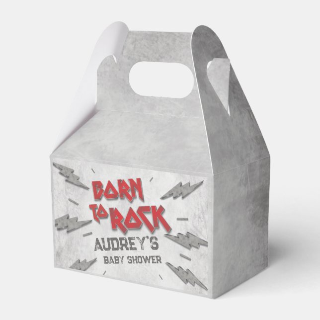 Caixinha De Lembrancinhas Nascer para Rock - Chá de fraldas (Frente)