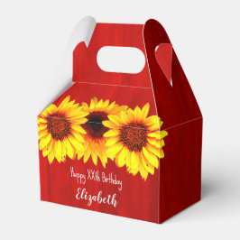 Caixinha De Lembrancinhas Nascimento de Madeira Rústica Sunflower