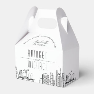 Caixinha De Lembrancinhas Nashville Wedding   Linha Skyline Cidade