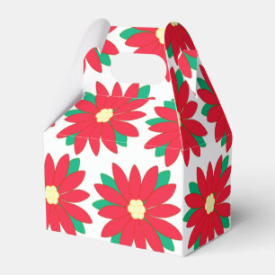 Caixinha De Lembrancinhas Natal do Padrão Floral da Poinsettia Vermelha Ele