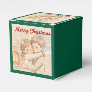 CAIXINHA DE LEMBRANCINHAS NATAL FELIZ DESIGN COM DOIS MIÚDOS E UM ABRAÇO