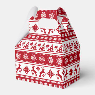 Caixinha De Lembrancinhas Natal Feriado Padrão Nórdico Cozy