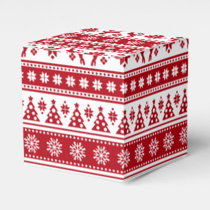 Caixinha De Lembrancinhas Natal Feriado Padrão Nórdico Cozy