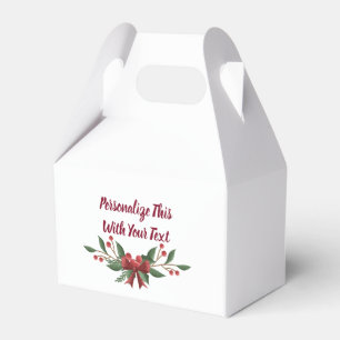 Caixinha De Lembrancinhas Natal personalizado do azevinho e da baga do texto