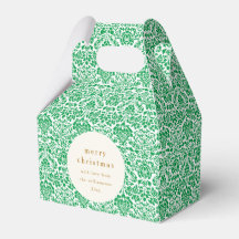 Natal Personalizado Festivo Damask Verde Vintage