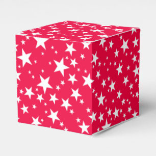 Caixinha De Lembrancinhas Natal Personalizado Vermelho Branco Estrelas Elega