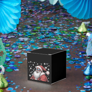 Caixinha De Lembrancinhas Natal Preto Africano Americano Papai Noel Xmas
