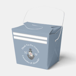 Caixinha De Lembrancinhas Náutica Náutica Anchor Floral Azul Dusty