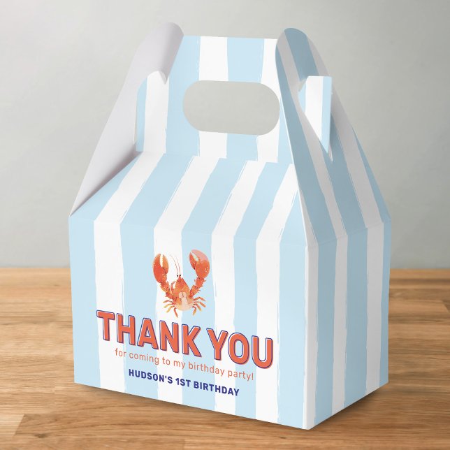 Caixinha De Lembrancinhas Nautical Lobster Kids Birthday (Criador carregado)