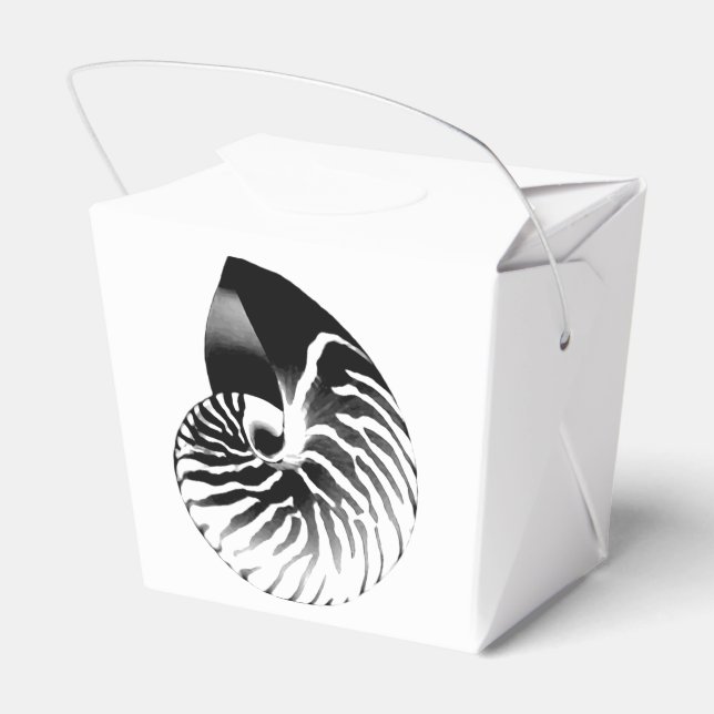 Caixinha De Lembrancinhas Nautilus shell - preto, cinza e branco (Verso)