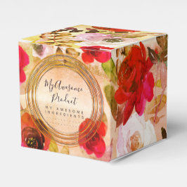 Caixinha De Lembrancinhas Negócios de produtos com marca floral amarela verm