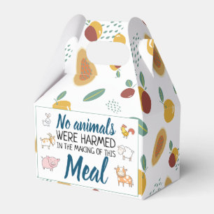 Caixinha De Lembrancinhas Nenhum animal foi prejudicado por vegan com animai