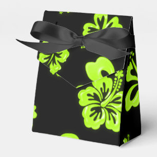 Caixinha De Lembrancinhas Neon Green Yellow Hibiscus Flower Party Box