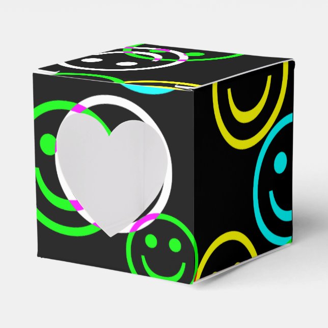 Caixinha De Lembrancinhas Neon Happy Face Collage Box (Frente)
