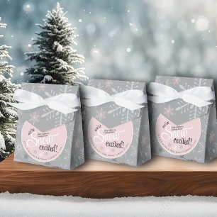 Caixinha De Lembrancinhas Neve Ecita Garota Rosa Cinza Rosa Chá Floco de Nev