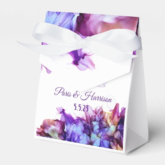 Caixinha De Lembrancinhas Névoa roxa Abstrato Moderno   Tinta Alcoólica  Cas (Frente)