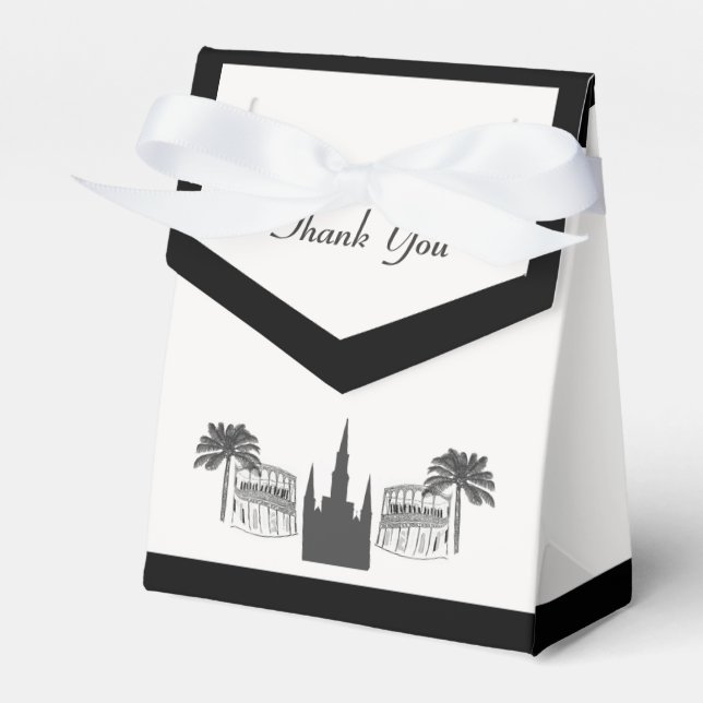 Caixinha De Lembrancinhas New Orleans Scene Black White (Frente)