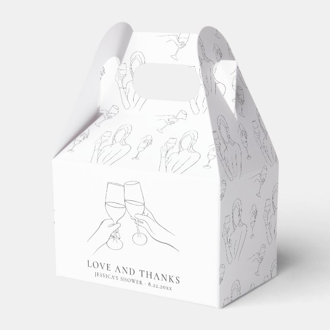 Caixinha De Lembrancinhas Noiva Antes dos Votos Chique Bridal Shower de Vinh (Frente)