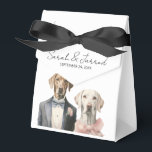 Caixinha De Lembrancinhas Noiva e Noivo Caninos Casamento<br><div class="desc">Ilustração caprichosa do cachorro do noivo num terno elegante e do cachorro da noiva com um laço rosa</div>