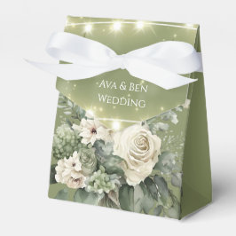 Caixinha De Lembrancinhas Noiva Peônia Verde Branco Luzes Casamento
