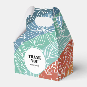 Caixinha De Lembrancinhas Noivado Floral Colorido Groovy Rainbow