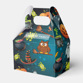 Caixinha De Lembrancinhas Nome da Família Padrão de Halloween Personalizado