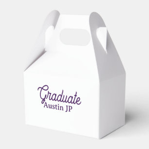 Caixinha De Lembrancinhas nome de graduação roxo simples minimalista elegant