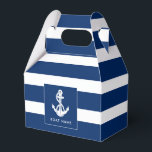 Caixinha De Lembrancinhas Nome do barco Âncora Náutica Personalizada<br><div class="desc">O design da caixa de favores da âncora náutica não só adiciona um apelo atemporal, mas também complementa qualquer coleção de entusiastas de navegação. Com o nome do seu barco e uma âncora branca com corda, personalize para criar um acessório único para o seu barco. É um ótimo brinde para...</div>