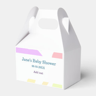 Caixinha De Lembrancinhas Nome do chá de fraldas em forma de abstrato neutro