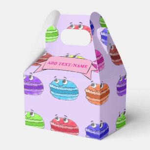 Caixinha De Lembrancinhas Nome Personalizado do Padrão de Cartoon Macaron