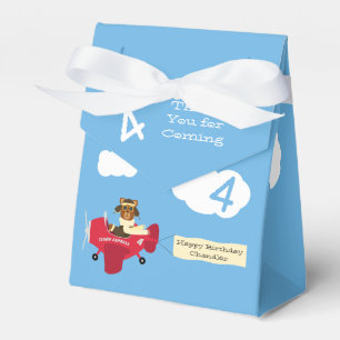 Caixinha De Lembrancinhas Nome Personalizado do Piloto de Urso de Teddy e Id