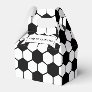 Caixinha De Lembrancinhas Nome Personalizado Preto e Branco do Futebol Balls