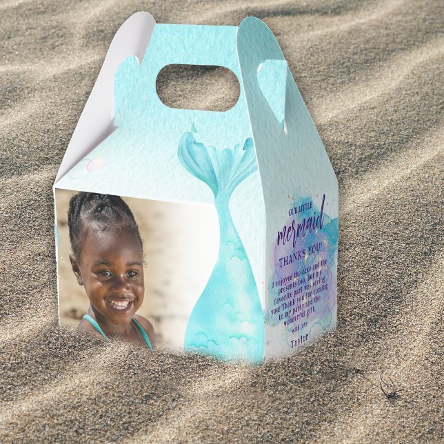Caixinha De Lembrancinhas Nossa Pequena Festa de aniversário de Sereia (Criador carregado)