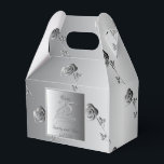 Caixinha De Lembrancinhas "Nosso Aniversário de Casamento 25" Silvery 3D Ros<br><div class="desc">Um rosa de 3D de gradiente para o seu 25 de aniversário de casamento!</div>