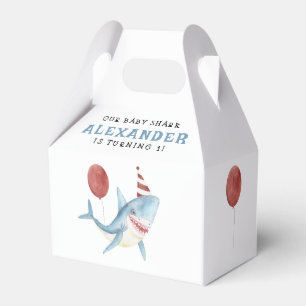 Caixinha De Lembrancinhas Nosso primeiro aniversario De Tubarão Bebê Sob O M