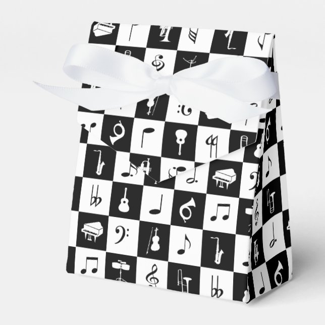 Caixinha De Lembrancinhas Notas e Instrumentos de Música Modernos na moda (Frente)