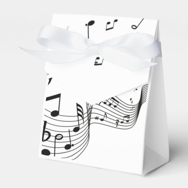 Caixinha De Lembrancinhas Notas Musicais em Branco  (Frente)