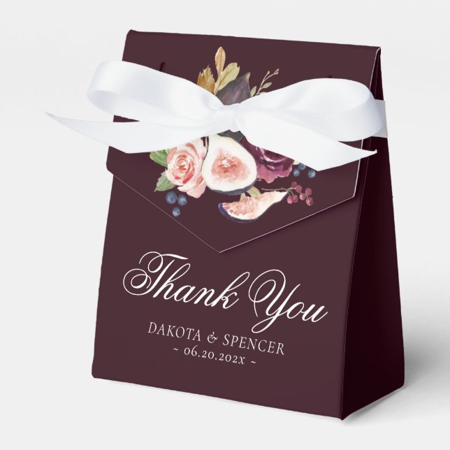 Caixinha De Lembrancinhas Números Blooming | Moody Rustic Floral Buquê (Frente)