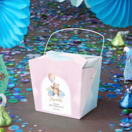Caixinha De Lembrancinhas Nuvens de Balão de Urso de Pelúcia Primeiro Aniver