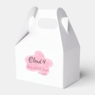 Caixinha De Lembrancinhas Nuvens nove rosa pastel chá de noiva data do nome