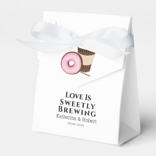Caixinha De Lembrancinhas O amor é o café e a rosquinha doces que Weddin
